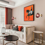 Contemporary Wall Light Fixture with Glass Sphere and Brass Accents