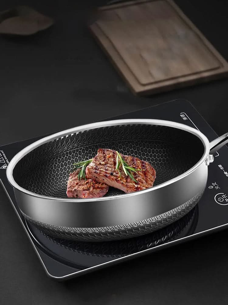 Energy-Saving Frying Pan in Stainless Steel