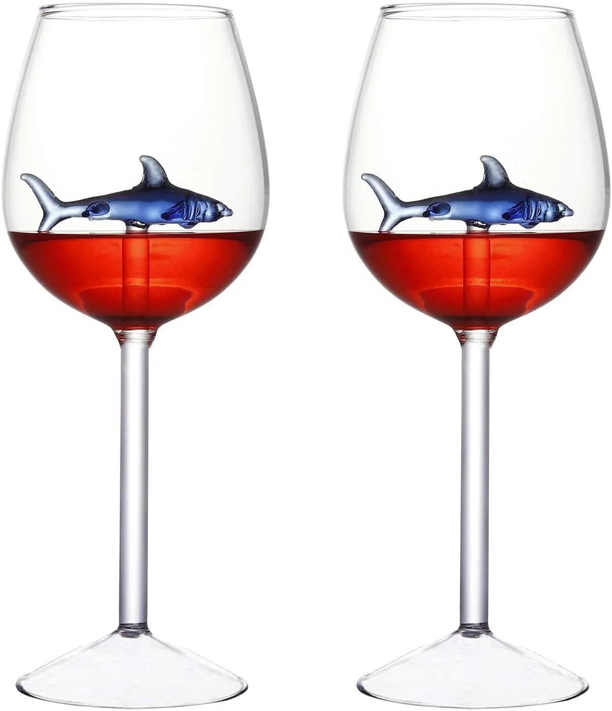 Playful Shark-Themed Wine Goblets for Every Occasion