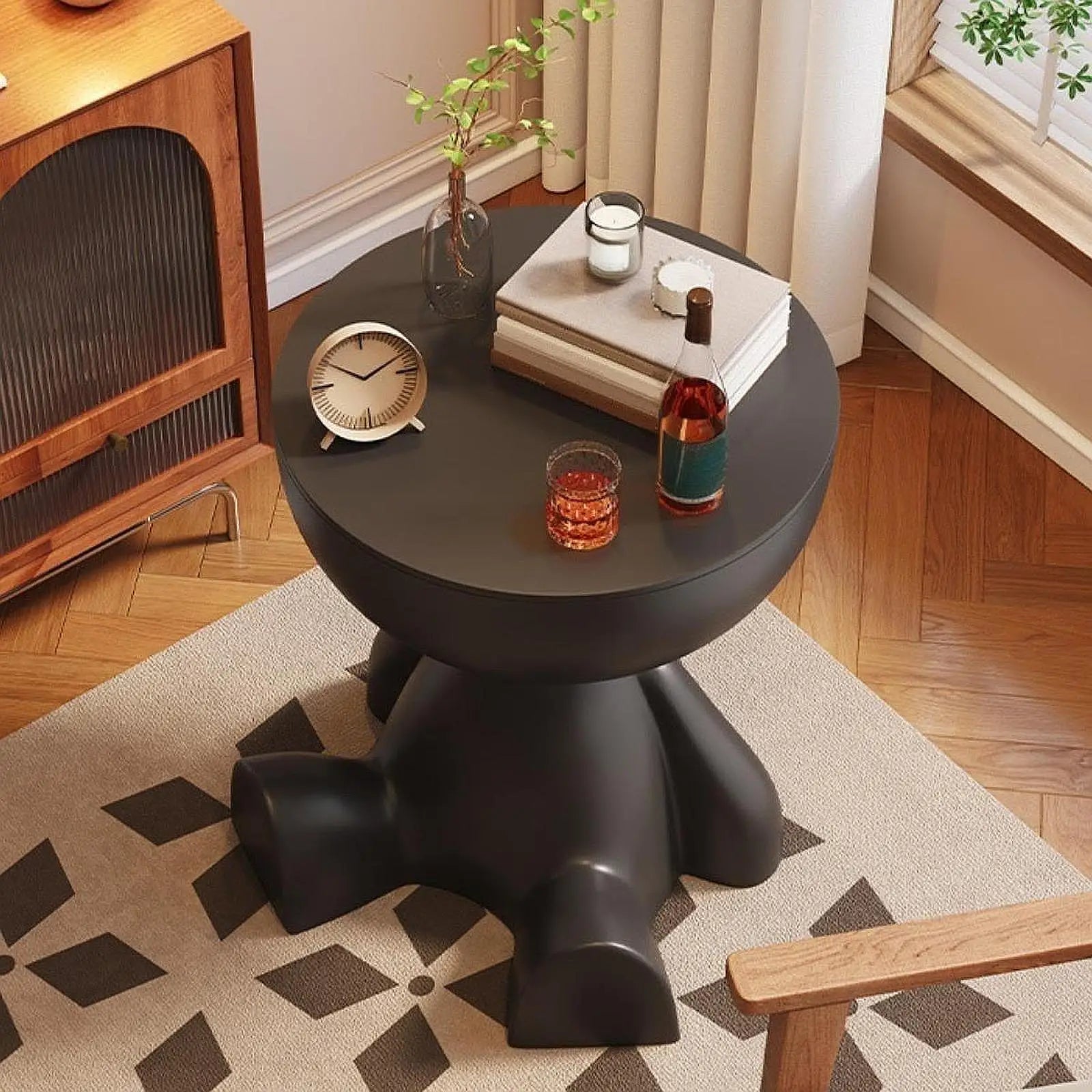 Modern Coffee Table with Cartoon Bear Design – Creative Side Table