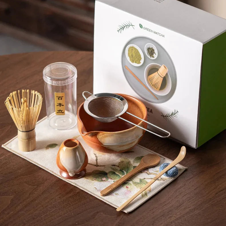 ZenTea 4-Piece Matcha Set with Bamboo Whisk & Gift Box