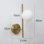 Modern Dual Globe Wall Light in Gold Finish