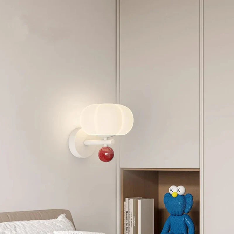 Modern Wall Sconce with Glass and Metal – Pumpkin Design Lamp