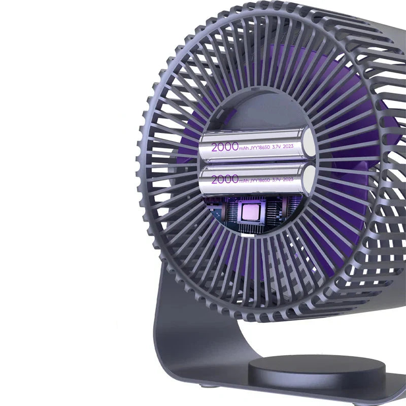Compact Desk Fan with Adjustable Tilt and Round Air Vent