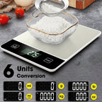 Stainless Steel Digital Food Scale for Kitchen - 22lb Capacity