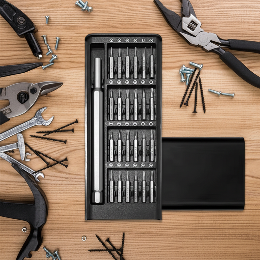 Precision Magnetic Repair Tool Set with Aluminum Screwdrivers