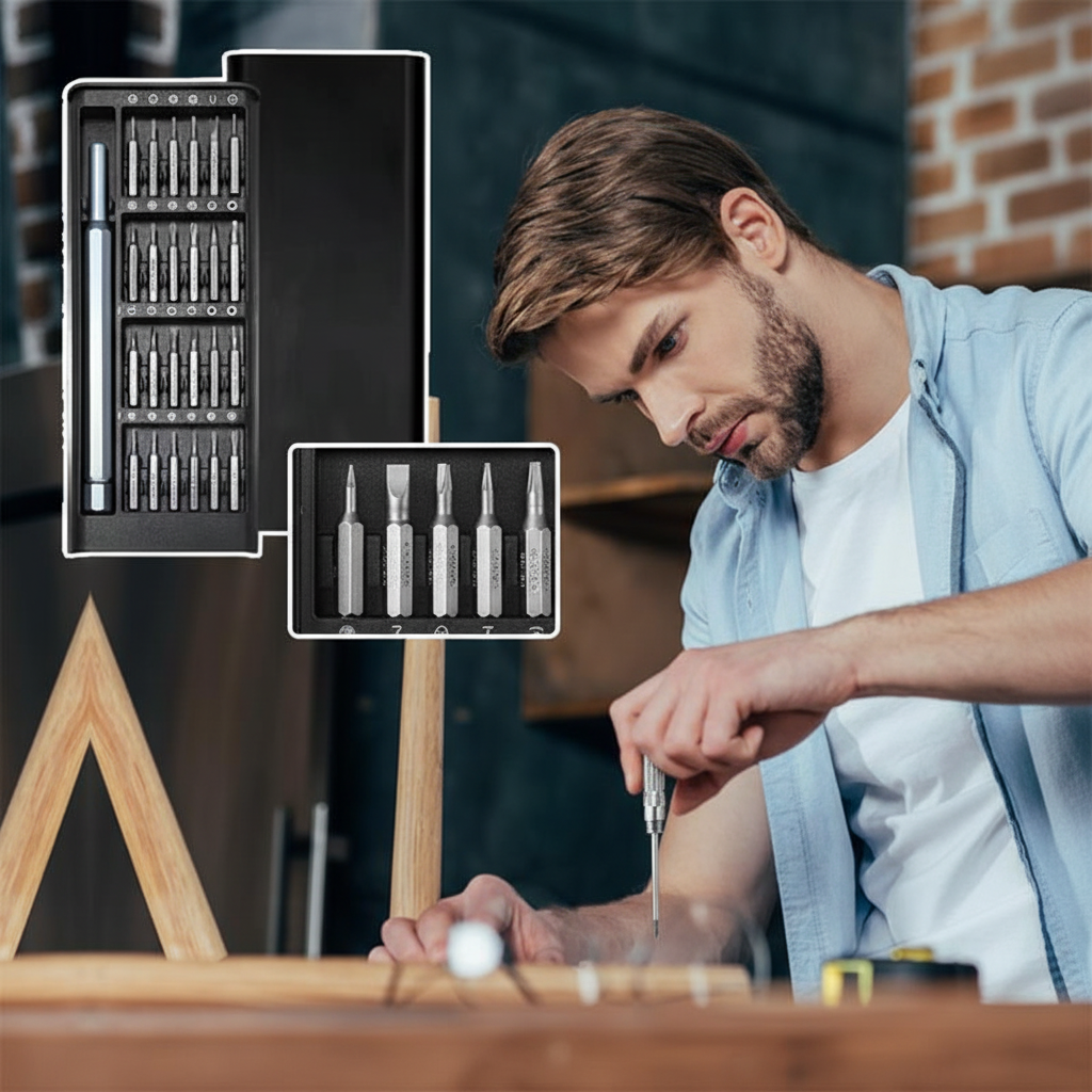 Precision Magnetic Repair Tool Set with Aluminum Screwdrivers
