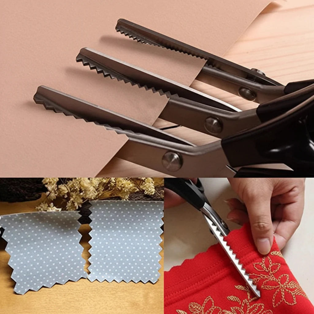 Stainless Steel Fabric Scissors for Sewing and Crafting – Pinking Shears