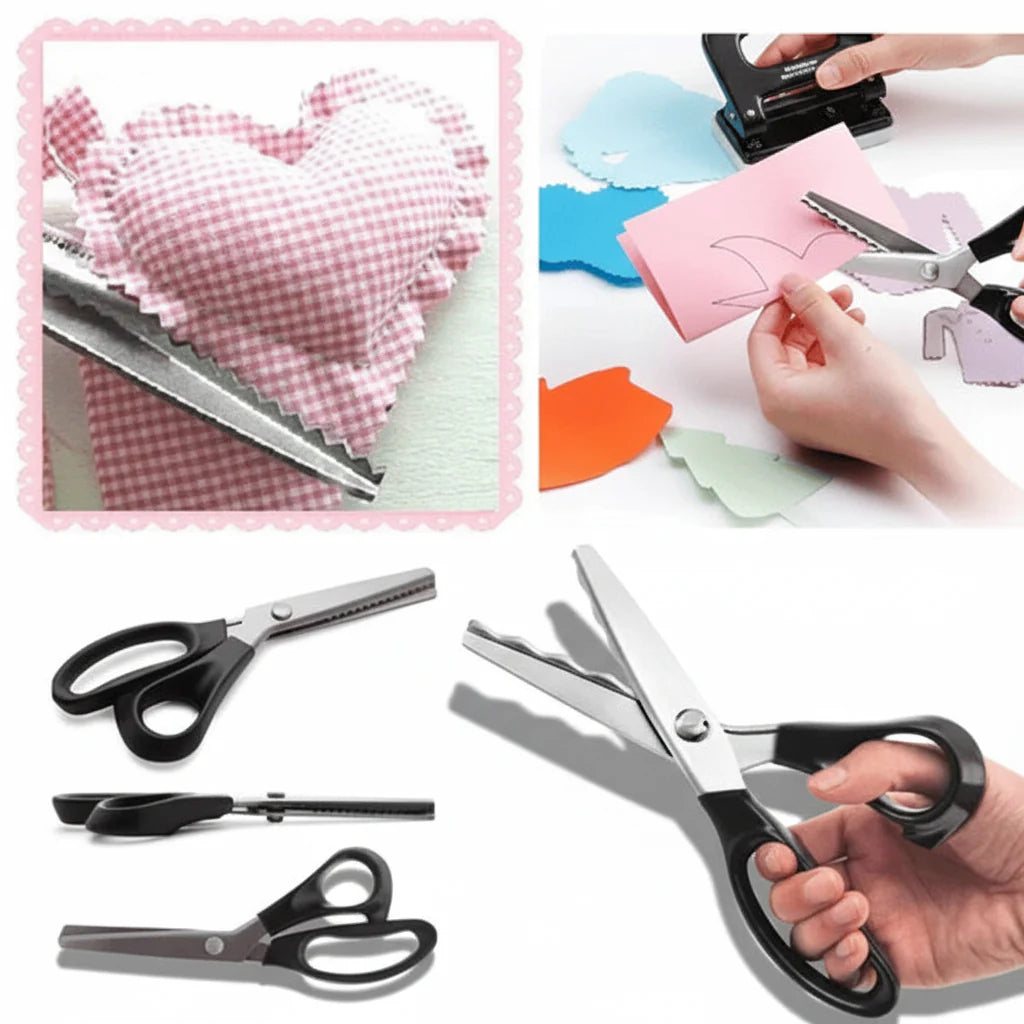 Stainless Steel Fabric Scissors for Sewing and Crafting – Pinking Shears