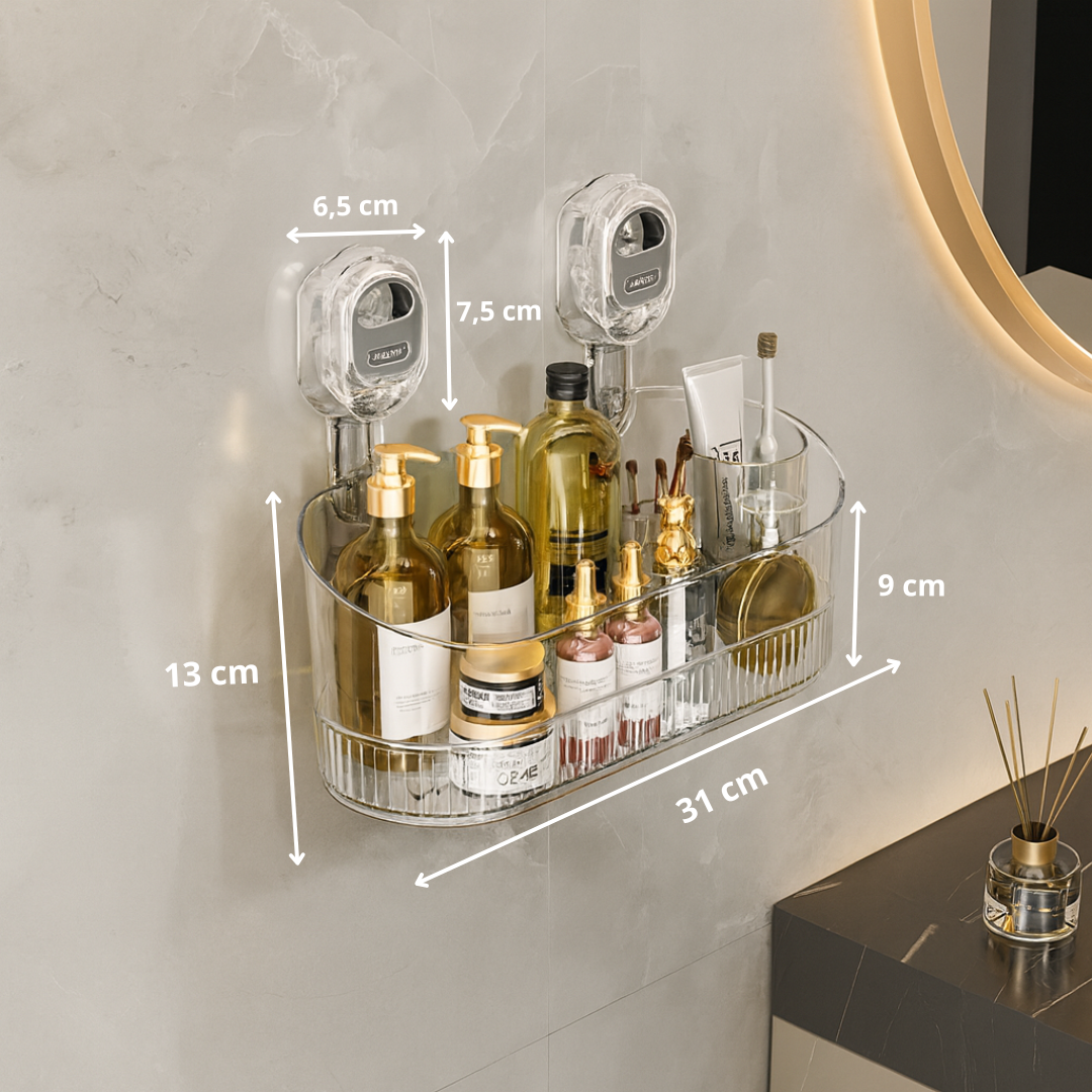 Adhesive Wall-Mounted Shelf for Kitchen and Bathroom Storage