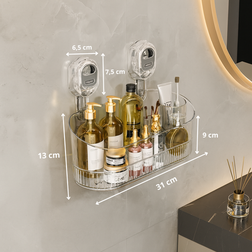Adhesive Wall-Mounted Shelf for Kitchen and Bathroom Storage