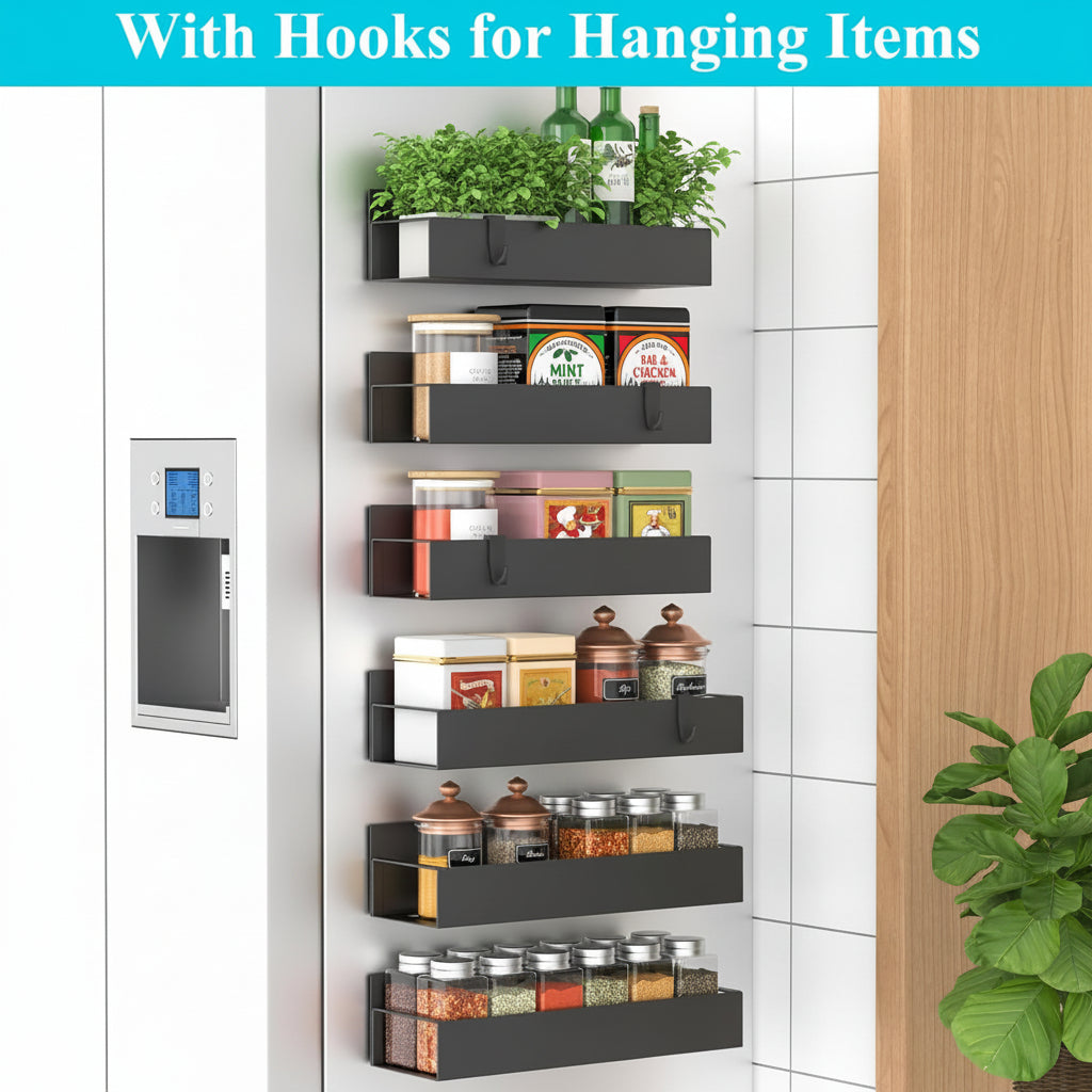Refrigerator Organizer Set for Spices – Magnetic Kitchen Storage