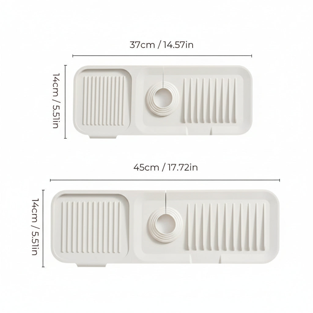 Self-Draining Silicone Sink Mat for Faucet Drips