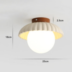 Modern Flush Mount Ceiling Light for Hallway – Glass and Metal Design