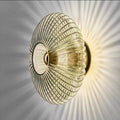 Retro Round Disc Wall Light with Glass Shade