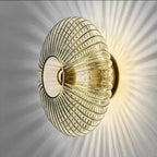 Retro Round Disc Wall Light with Glass Shade