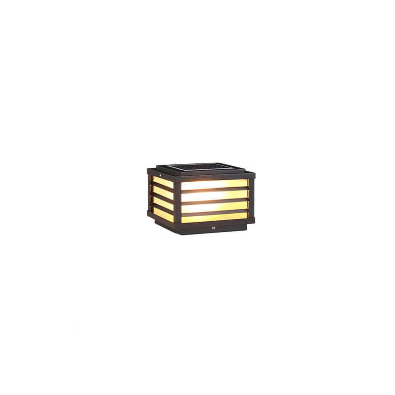 Black Square Solar Wall Light for Outdoor Fence Installation