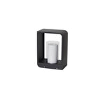 Frosted Glass Black Solar Lantern for Outdoor Use - Rectangular Design