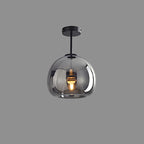 Glass Sphere Ceiling Fixture | Semi-Flush Mount Design