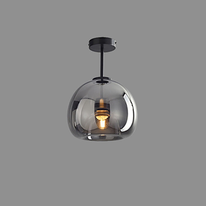 Glass Sphere Ceiling Fixture | Semi-Flush Mount Design