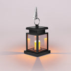 LED Candle Lantern for Outdoors - Solar-Powered with Glass Panels