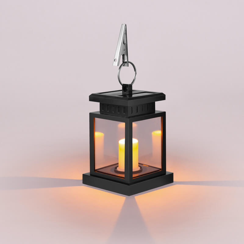 LED Candle Lantern for Outdoors - Solar-Powered with Glass Panels