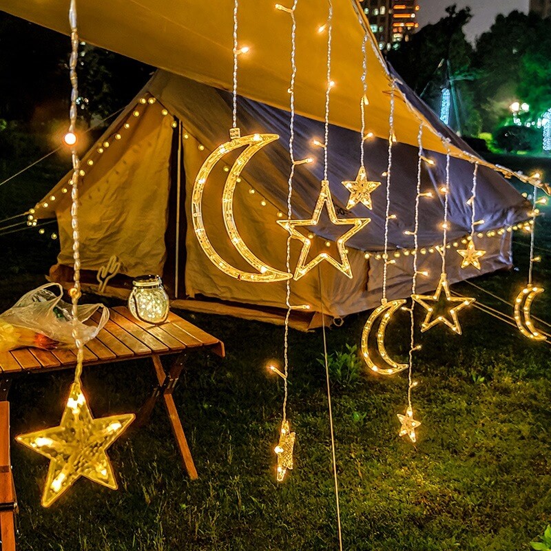 Star and Moon Shaped Solar String Lights