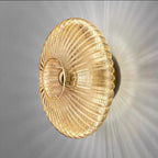 Retro Round Disc Wall Light with Glass Shade