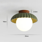 Modern Flush Mount Ceiling Light for Hallway – Glass and Metal Design