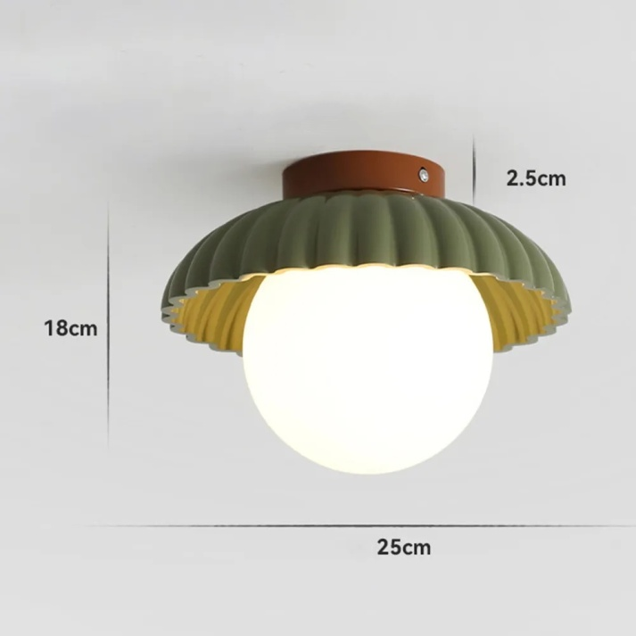 Modern Flush Mount Ceiling Light for Hallway – Glass and Metal Design