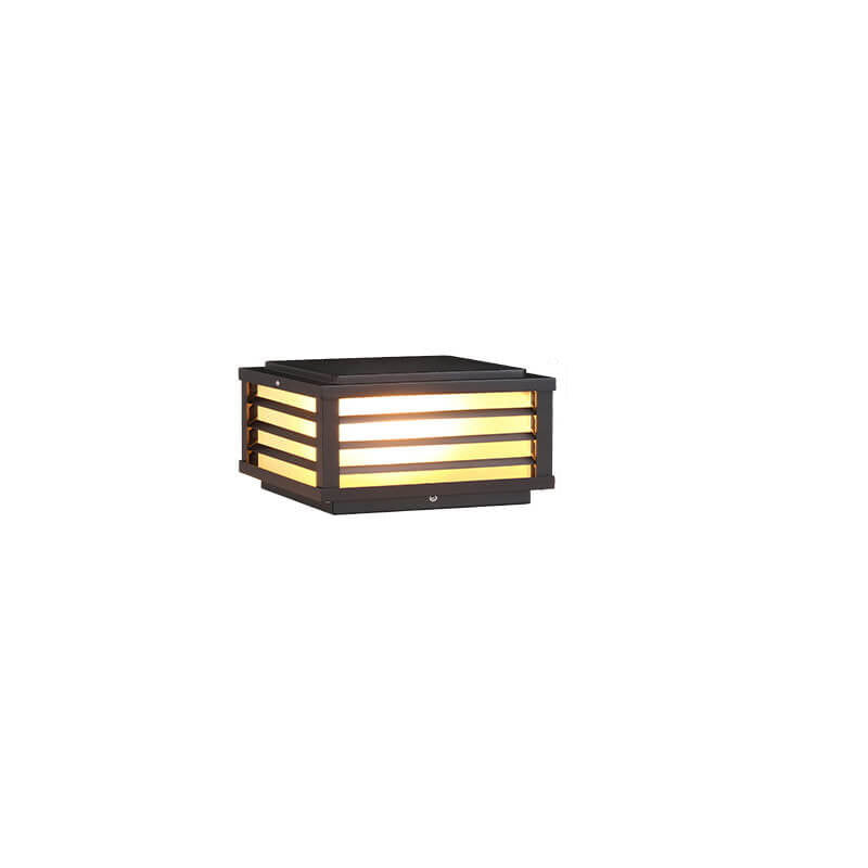 Black Square Solar Wall Light for Outdoor Fence Installation