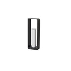 Frosted Glass Black Solar Lantern for Outdoor Use - Rectangular Design