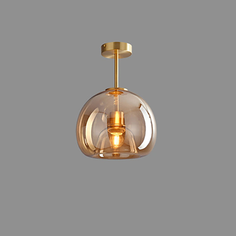 Glass Sphere Ceiling Fixture | Semi-Flush Mount Design