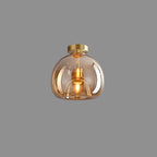 Glass Sphere Ceiling Fixture | Semi-Flush Mount Design