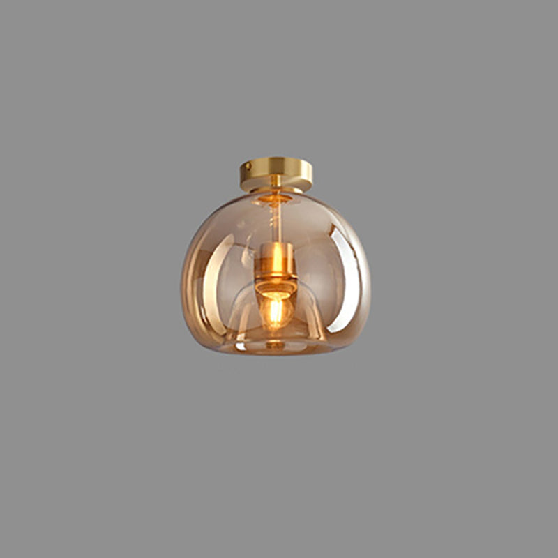Glass Sphere Ceiling Fixture | Semi-Flush Mount Design