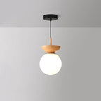 Minimalist Wood and Glass Ceiling Light in Japanese Style