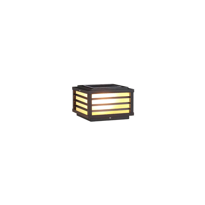 Black Square Solar Wall Light for Outdoor Fence Installation
