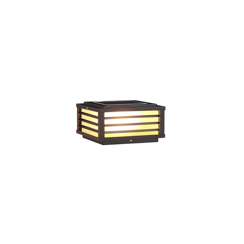 Black Square Solar Wall Light for Outdoor Fence Installation