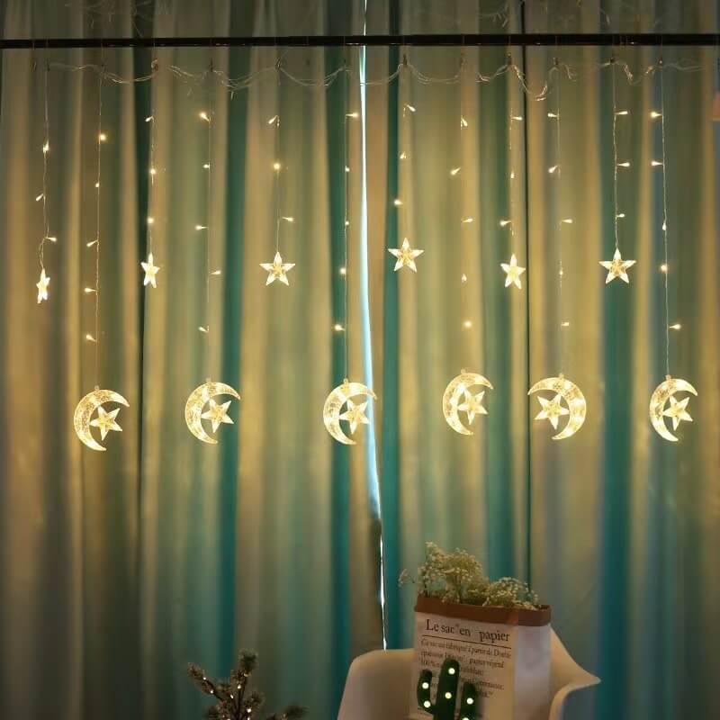 Star and Moon Shaped Solar String Lights