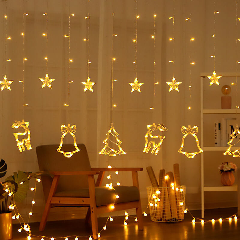 Star and Moon Shaped Solar String Lights