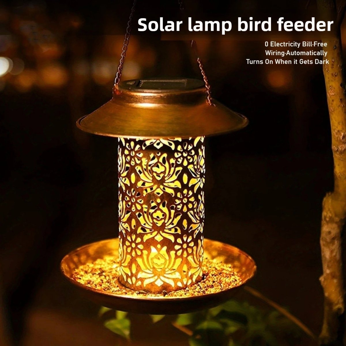 Solar LED Bird Feeder – Decorative Accent Light for Garden