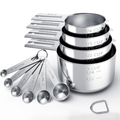 Stainless Steel Measuring Cups and Spoons Set for Baking and Cooking