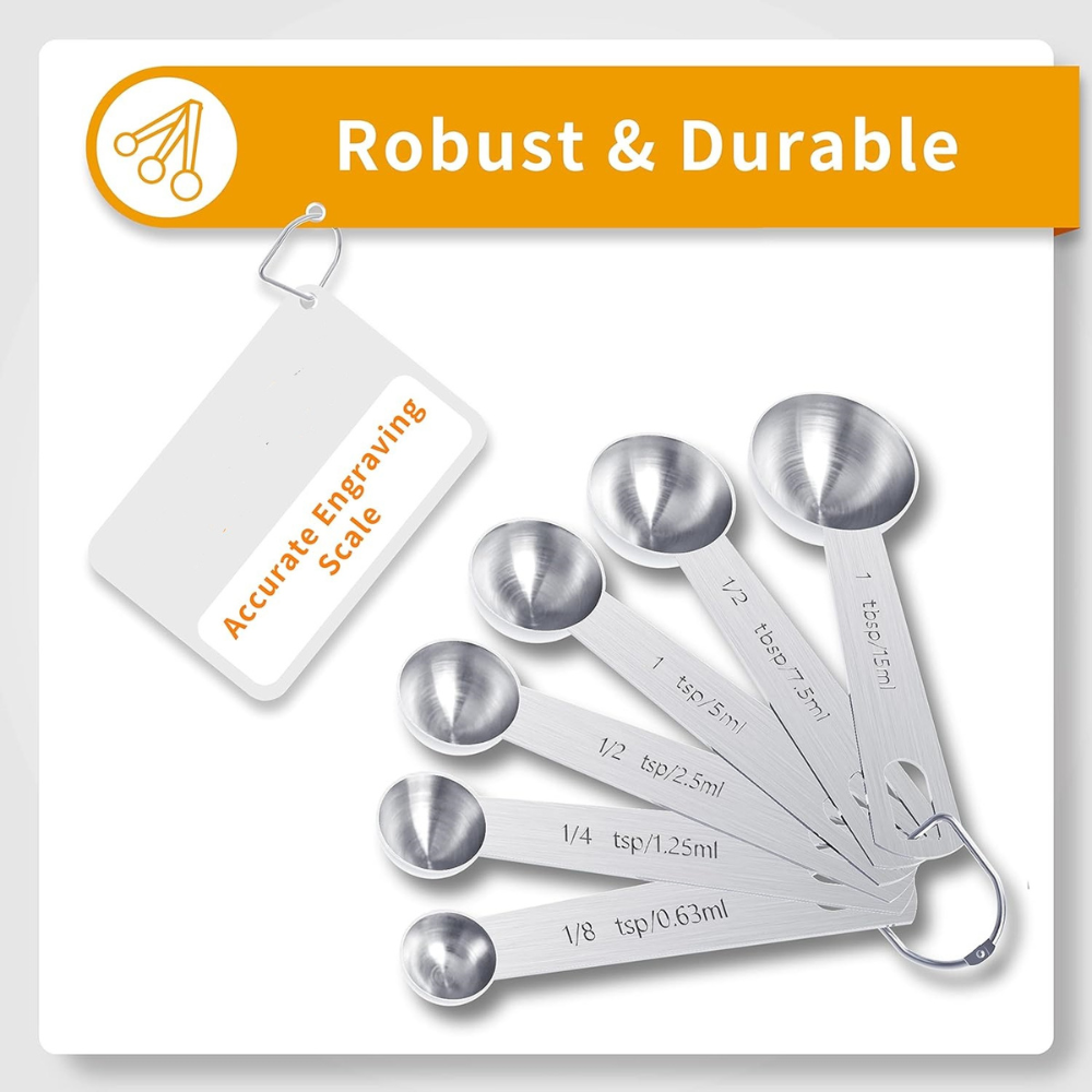 Stainless Steel Measuring Cups and Spoons Set for Baking and Cooking
