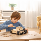 Wooden DIY Car Construction Set for STEM Learning in Children