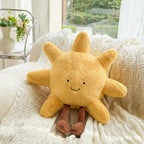 Plush Velvet Cushion with Sun and Moon Design – Decorative Throw Pillow