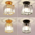 Glamorous Flush Mount Glass Lamp - Contemporary Crystal Ceiling Light