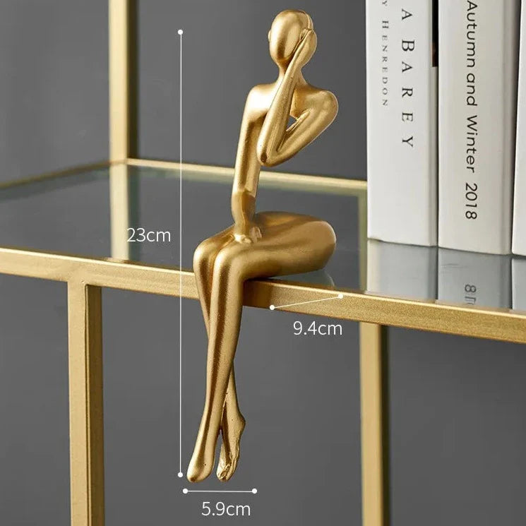 Gilded Elegance Abstract Sculptures