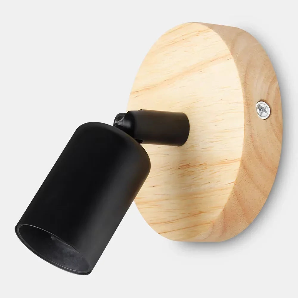 Adjustable Wall Sconce Light – Retro Vintage Wooden and Metal Design