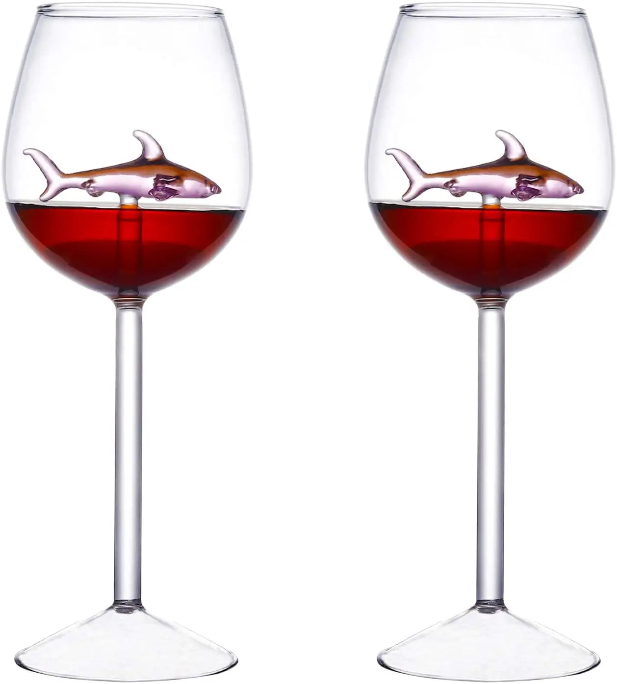 Playful Shark-Themed Wine Goblets for Every Occasion