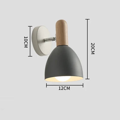 Adjustable Bedside Light – Nordic Style Wooden Wall Lamp